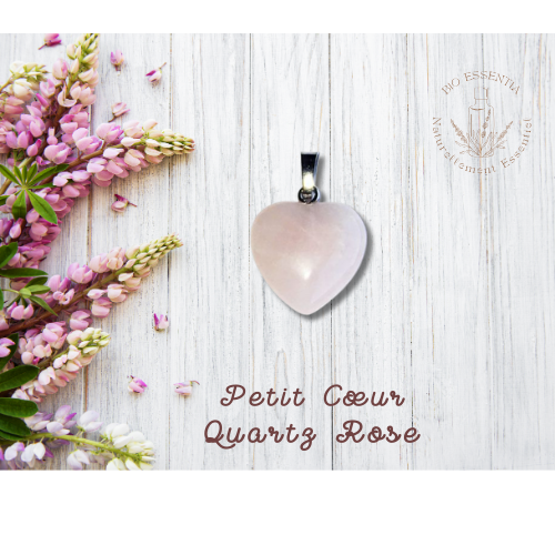 Pendentif Petit Cœur Quartz Rose